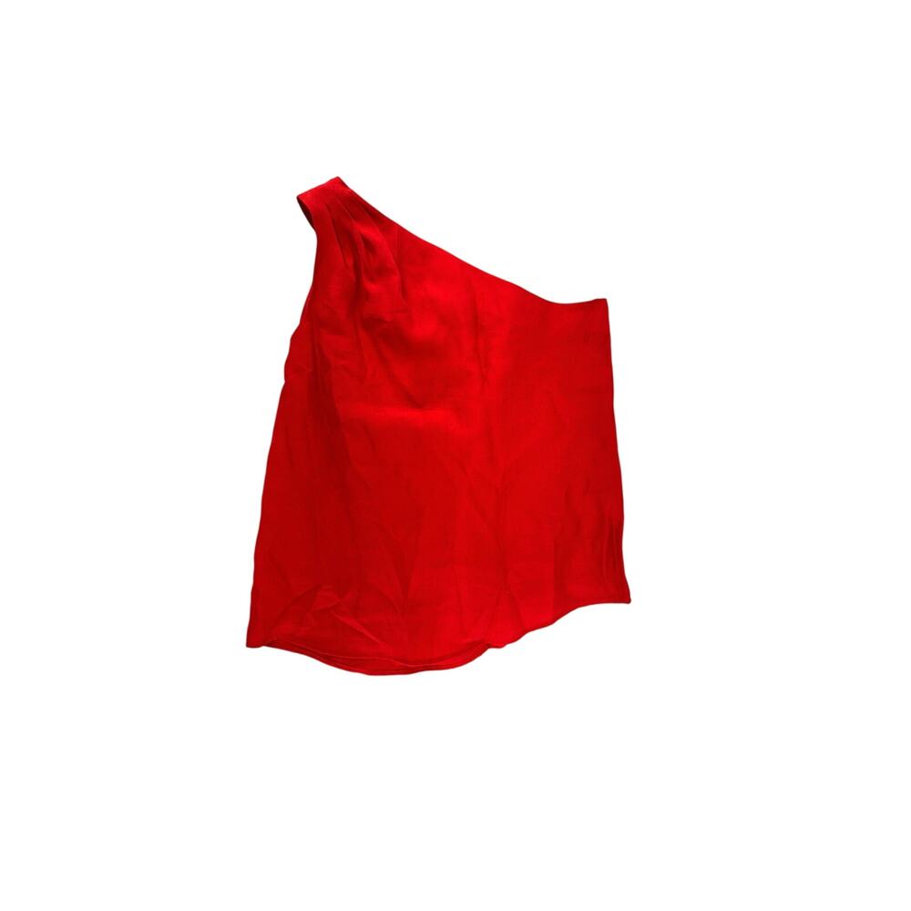 Antonio Melani Adele Blouse One Shoulder Fiesta Red Lyocell Blend Medium NWT